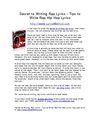 Secret to Writing Rap Lyrics - Tips to Write Rap Hip Hop Lyrics