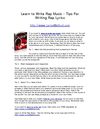 Learn to Write Rap Music - Tips For Writing Rap Lyrics