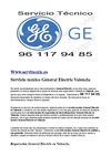General Electric Valencia Servicio Tecnico General Electric en Valencia.96 117 94 85