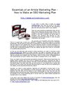 Essentials of an Article Marketing Plan 