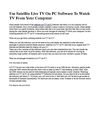 Satellite Live TV On PC