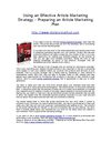 Using an Effective Article Marketing Strategy 