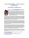 How to Publish EBook - 5 Tips on How to Create Ebooks