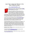 Learn How to Approach Women in the Most Productive Ways
