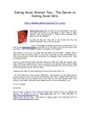 Dating Asian Women Tips - The Secret to Dating Asian Girls