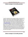 Effective strategies of web traffic generation