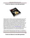 Forums are effective in web traffic generation