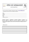 Open de Normandie - Fiche d'inscription