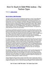 How To Teach A Child With Autism - The Various Types