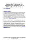Teaching Kids With Autism - Very Important Facts About the Causes in Children That You Should Know