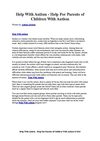 Help With Autism - Help For Parents of Children With Autism