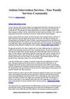 Autism Intervention Services - Your Family Services Community