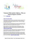 Volunteer With Autistic Children - Why are Natural Supports Needed
