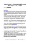 Sleep Disorders - Insomnia Sleep Problems Can Impact Lives Greatly