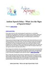 Autism Speech Delay - What Are the Signs of Speech Delay
