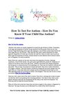 How To Test For Autism - How Do You Know If Your Child Has Autism