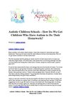 Autistic Children Schools - How Do We Get Children Who Have Autism to Do Their Homework
