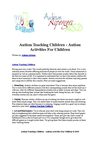 Autism Teaching Children - Autism Activities For Children