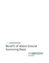 Benefit of Above Ground Swimming Pools