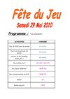 programme de la fête du jeu 2010