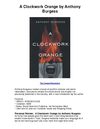 A Clockwork Orange by Anthony Burgess - Dont Give Up On It... Its So Worth It In The End!