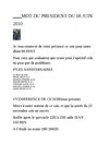 MOT DU PRESIDENT SOIREE DU 8 JUIN