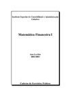 Matemática Financeira I - Caderno Exercícios