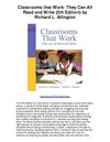 Classrooms that Work They Can All Read and Write 5th Edition by Richard L Allington - Great Ideas