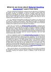 What do we know about Material Handling Equipment Learn from here