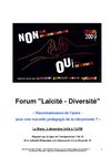Actes forum Laïcité Diversité du 2 décembre 09 au Mans