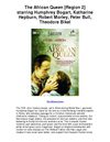 The African Queen Region 2 starring Humphrey Bogart Katharine Hepburn Robert Morley Peter Bull Theodore Bikel - Are...