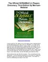 The Official SCRABBLE r Players Dictionary Third Edition by Merriam Webster - Like New!
