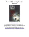 Cruel and Unusual by Patricia Cornwell - Cruel And Unusual