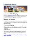 International shipping of Cars containers from USA