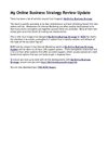 My Online Business Strategy Review Update