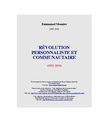 RÉVOLUTION PERSONNALISTE.