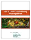 How to Choose Good Wedding Catering Service