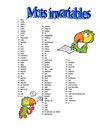 mots invariables