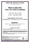 VENTE BIMENSUELLE : OBJETS D\'ART ET DE DECORATION, MOBILIER RUSTIQUE ET DE STYLE, ETC. 03-08-2010 