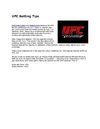 UFC Betting Tips 
