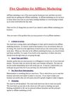Five Qualities for Affiliate Marketing