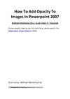 How To Add Opacity To Images In Powerpoint 2007