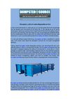Dumpster, A Direct Waste Disposable Service