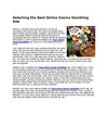 Selecting the Best Online Casino Gambling Site 