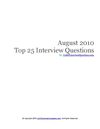 August 2010 Top 25 Job Interview Questions