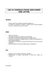 Les 10 conseils pour améliorer une lettre
