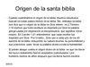 Origen de la santa biblia