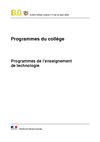 programme de technologie au collège