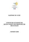 RAPPORT DU JURY CONCOURS EXTERNES DE RECRUTEMENT DE PROFESSEURS DES ECOLES SESSION 2010