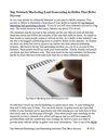 Top Network Marketing Lead Generating Activities